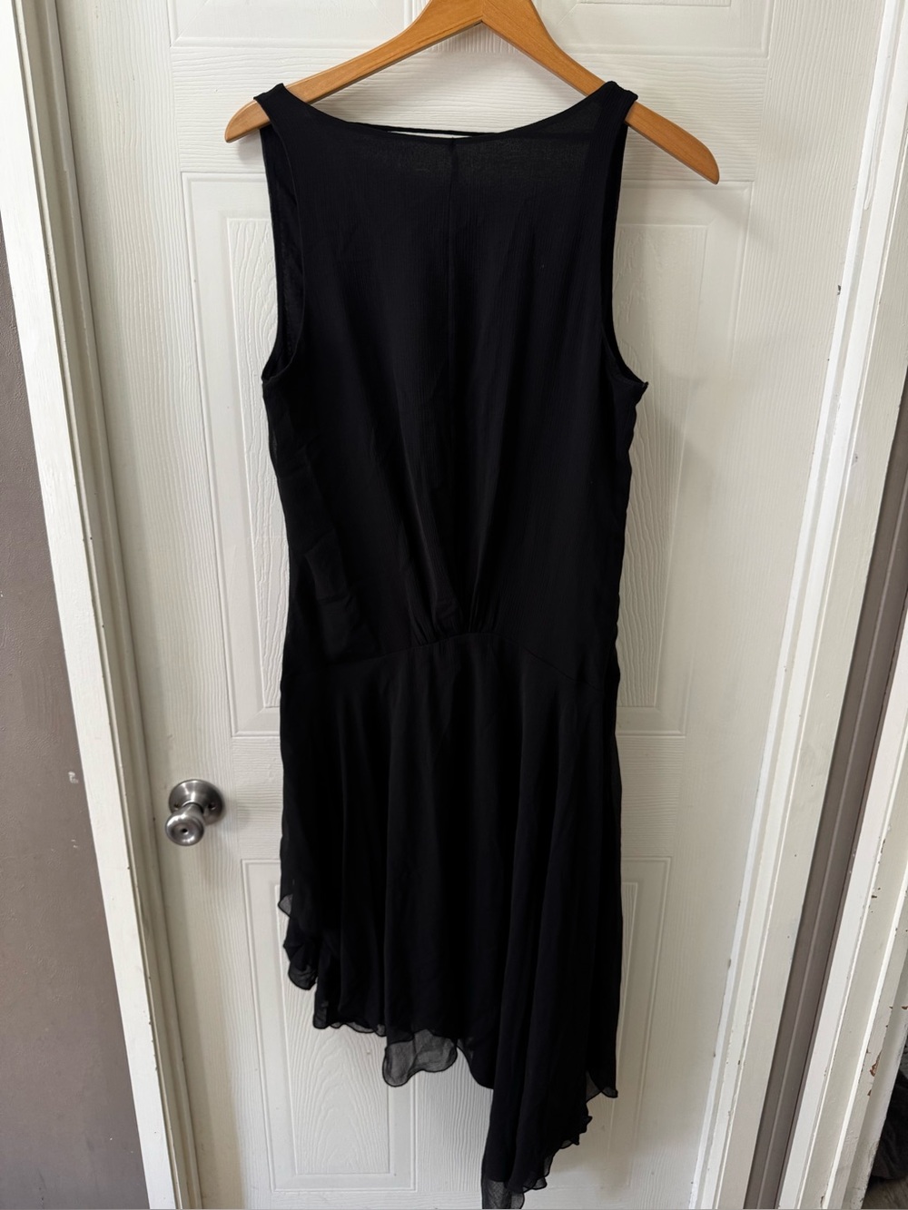 Zara Black Asymmetrical V-Neck Sleeveless Dress